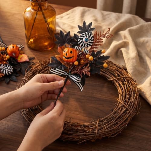 6 PCS Halloween Stems Faux Flower Picks Halloween Decor Festive Branches