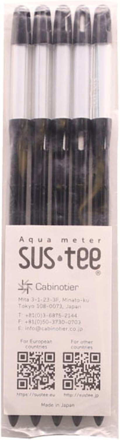 Sustee Aquameter - Medium - Black - Bundle of 5 - Leave-in Soil Moisture Meter for Potted Plants - Plant Water Sensor