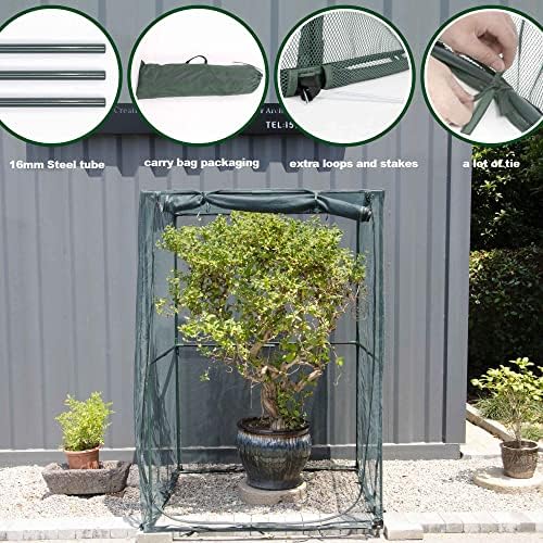 Portable 4'x4' Large 6FT Tall Plant Netting Cover Crop Cages Pest Guard Cover for Vegetables and Fruits Plant Durable Gardening Net with 4 Stakes