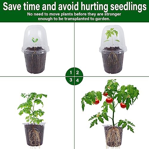 winemana 36 Set Nursery Pots with Humidity Dome, Clear Nursery Pots for Plants, Seed Starting Pots with Drainage Holes & Plant Labels for Vegetables Flowers Garden Plants