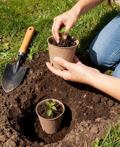 homenote 60 Peat Seed Starting Pots, 3.15 and 4 Inch with 20 Plant Labels
