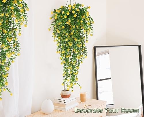 RECUTMS Outdoor Fake Hanging Plants,Draping Plant Vine,Faux Eucalyptus Leaf