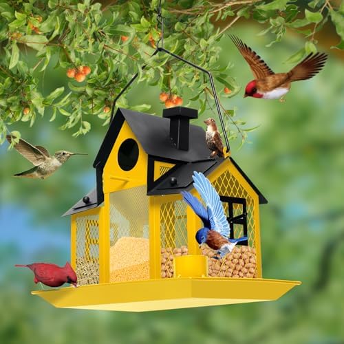Solar Bird Feeders for Outdoors Hanging, Bird Houses for Outside