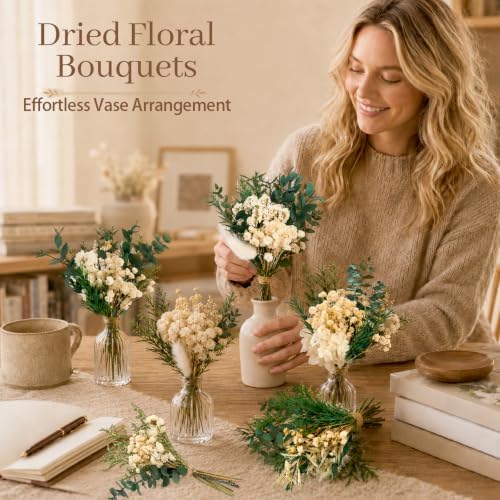 12/24PCS Handmade Dried Flower Bouquet Natural Dried Wildflowers