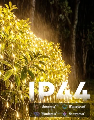 34.5x5FT Christmas Net Lights Outdoor Plug in with 8 Modes