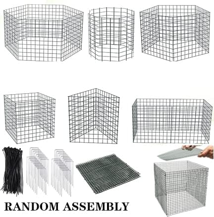Small Wire Plant Protectors, 10 Pack 12" Square Plant Protectors from Animals Mesh Plant Cage Chicken Wire Cover for