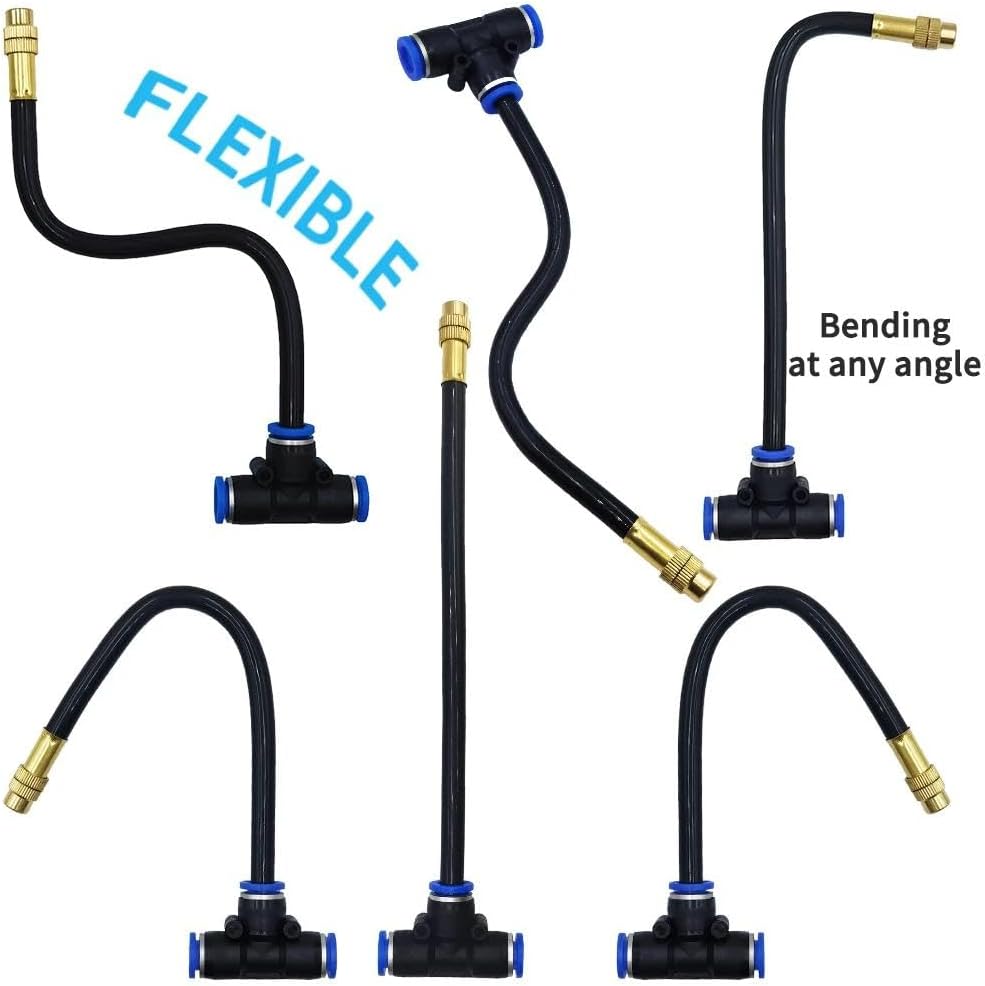 360° Adjustable Drip Irrigation System, 50FT Garden Watering Kit with 16 Nozzles, 5/16 Inch Hose, Atomizing System for