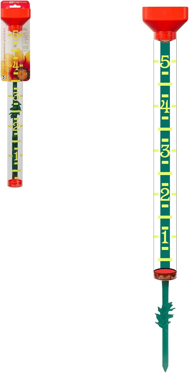Headwind EZRead 21” Giant Professional Outdoor rain Gauge, USA Made Heavy Duty All Weather Freeze Proof Stake or mountable with Float, Orange (820-1002ORG)