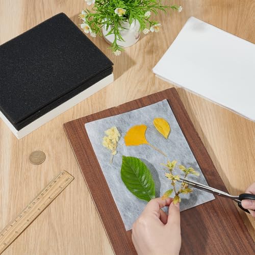 BENECREAT 50Pcs 7.87x5.91Inch Flower Pressing Paper Kit, 10Pcs Foam Pad, 10Pcs Drying Plate, 30Pcs Lining Paper for Pressing Flower Making Dried Plants Craft DIY