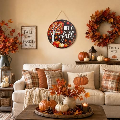 Fall Decorations Outdoor Welcome Sign for Front Door Halloween Sign