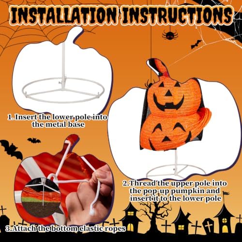 5 FT Halloween Lighted Pumpkins Outdoor, Jack-o'-Lantern, 130 LEDs