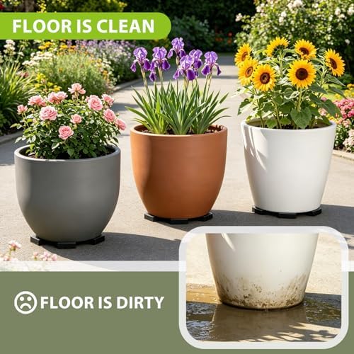 12 Pack Large 2" Wide x 0.6" Solid Square Rubber Pots Feet