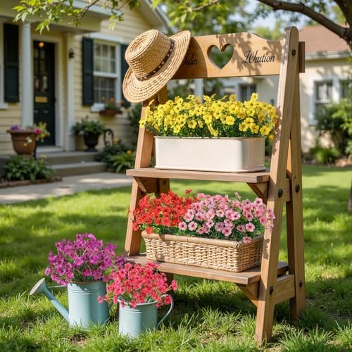 Alupssuc 48 Bundles Artificial Daisy Flowers UV Resistant for Outdoor Decor
