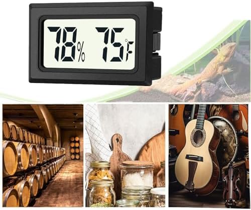 JEDEW 2 Pack Mini Digital Hygrometer Thermometer Gauge, Indoor Outdoor Temperature Humidity Meter for Humidifiers Greenhouse Reptile Plant Humidors, Large LCD Screen, Display in Fahrenheit (℉) (2)