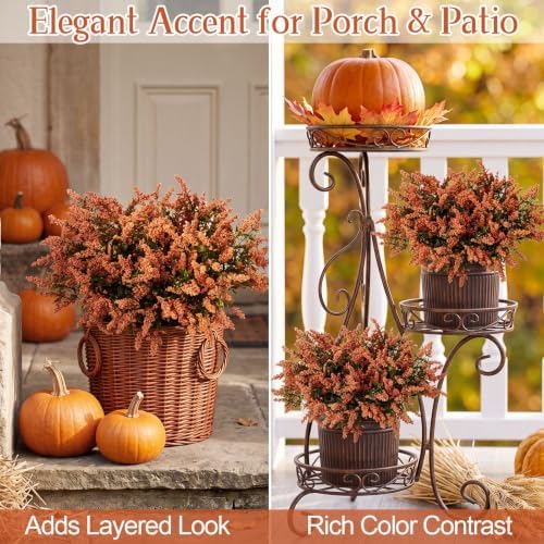 Zeyune 12 Pcs Fall Faux Yellow Orange Berry Stem, 14 Inch Sedum Berry Pick
