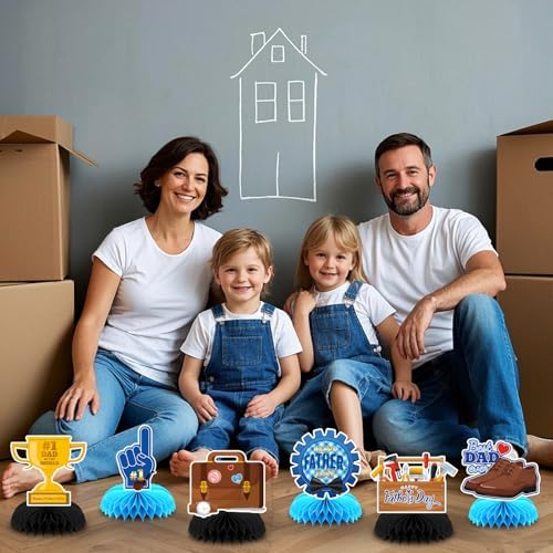 10Pcs Father's Day Honeycomb Centerpieces Table Decorations
