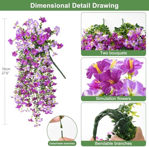 INQCMY Artificial Fake Flowers Plants for Outdoor Spring Summer Decoration