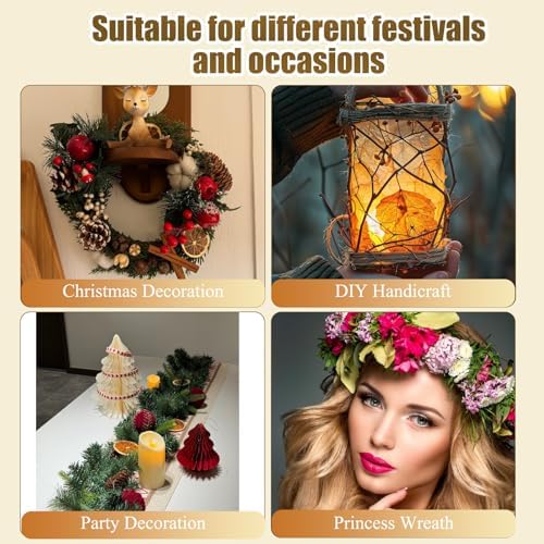 15 Feet Grapevine Garland DIY Crafts Natural Grapevine Twig Vines, 3 PCS Vines Garland Wreaths for Wedding Christmas House Holiday Door Vase Wall Decor