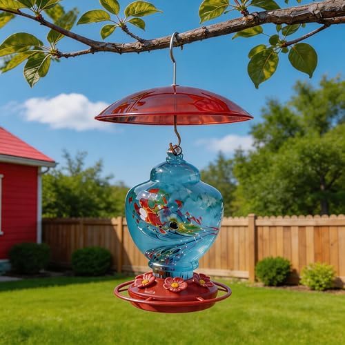 8" Mini Plastic Rain Cover for Bird Feeder, 2-Pack Red Weather Guard Dome