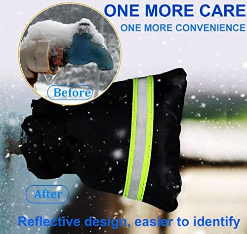 Outdoor Faucet Covers for Winter Freeze Protection, Upgraded Thicken 8.5" H x 6.1" W Outside Garden Faucet Socks for Winter Hose Bibs Insulated Spigot Cover, 2 Pack Reflective Blue