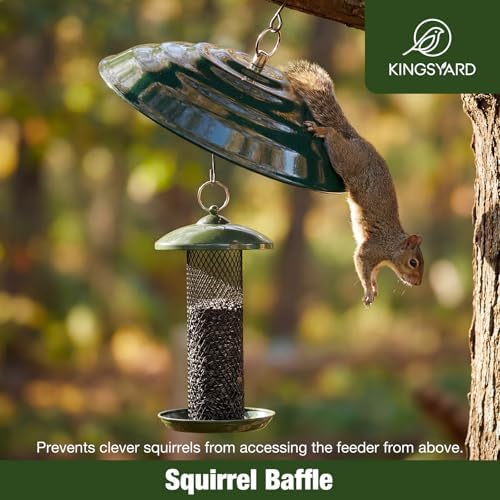 Kingsyard Metal Squirrel Baffle for Bird Feeders Hanging, Rain Guard Cover