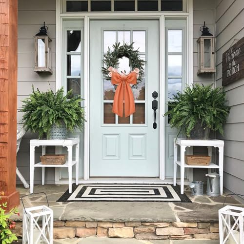 2 Pcs Orange Wreath Sash for Front Door Linen Wreath Ribbon Bow for Fall Yard Porch Garland Home Decor