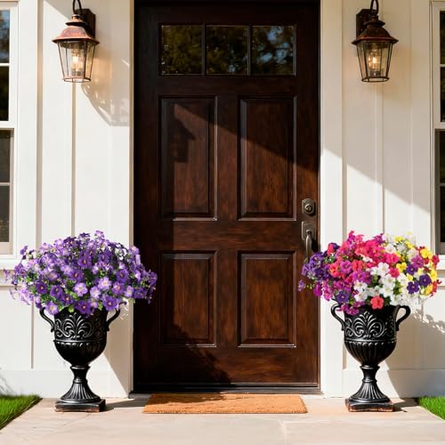 INQCMY Artificial Fake Petunias Flowers for Outdoors Spring Home Decoration