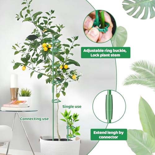 12 Inch Adjustable Plant Stakes, 16 Pcs Plant Supports Plant Sticks