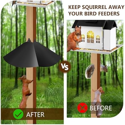 Lezcufer Metal Squirrel Baffle for 4x4 Post,Outdoor Squirrel Guard for Wooden Trunk Pole
