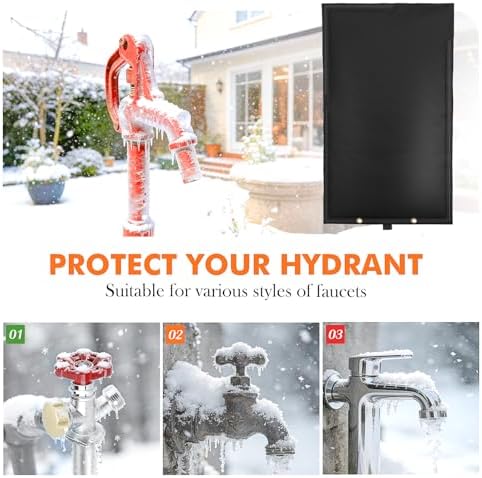 Outdoor Faucet Covers for Winter, RV Park & Yard Hydrant Insulated Cover, 25”H x 13.5”W, Sprinkler Freeze Protector, Freeze and Heat Protector Waterproof Insulated Spigot Cover