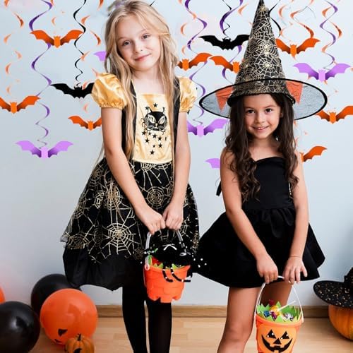 36 PCS Halloween Party Decorations Bat Hanging Halloween Ceiling Streamers for Home Indoor Outdoor Party Office Decor Supplies