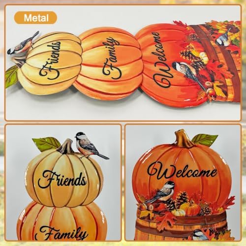Fall Pumpkin Garden Stakes,Thanksgiving Decorations Outdoor for Yard Art