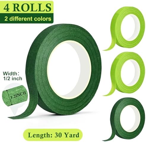 Floral Tape and Wire Kit, 1/2 Inch Tape and 22 Gauge Stems
