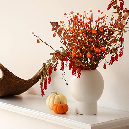 Fall Artificial Berry Stems, 10 Pack Thanksgiving Filler for Centerpieces