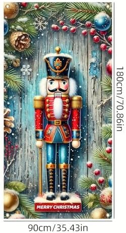 BlissYard Door Cover Christmas Nutcracker Soldier 35x71 Inch Polyester