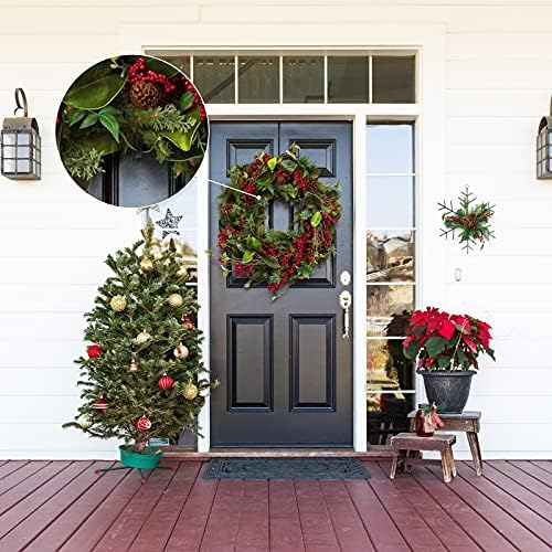 Hotop 16 Pcs Christmas Wreath Hanger Front Door Hooks,Black