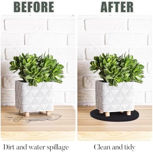 Plant Coaster Mat Reversible(Fabric/Leather),8Pcs Plant Coasters 4 Sizes(4/6/8/10inch) Plant Coasters for House Plants Indoor & Outdoor,Household Products Absorbent/Waterproof(8pcs Set)