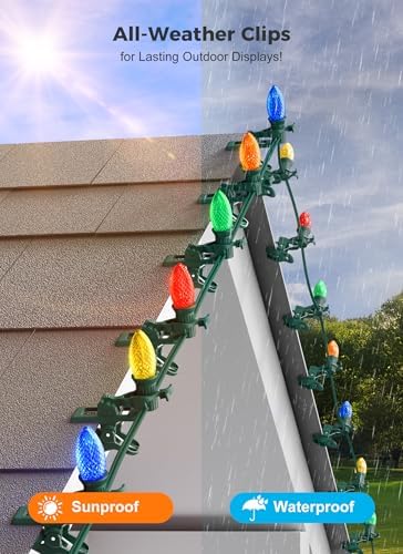 Christmas Light Clips, 150 Count Quick Spring Clips for C7 C9 String Lights