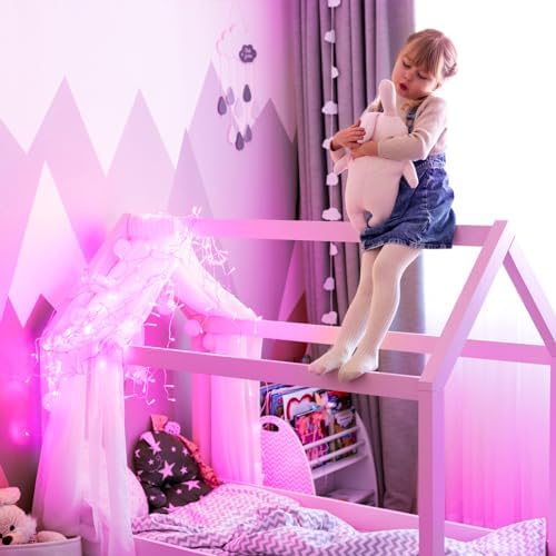 JMEXSUSS 200 LED Pink Lights for Room Decor, Pink String Halloween Lights