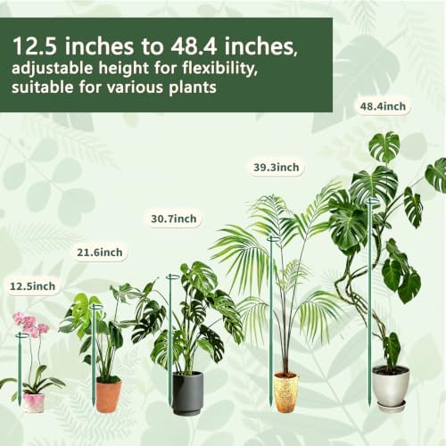 3Pcs Telescoping Plant Stakes 12.5-48.4IN Adjustable Monstera Plant Support