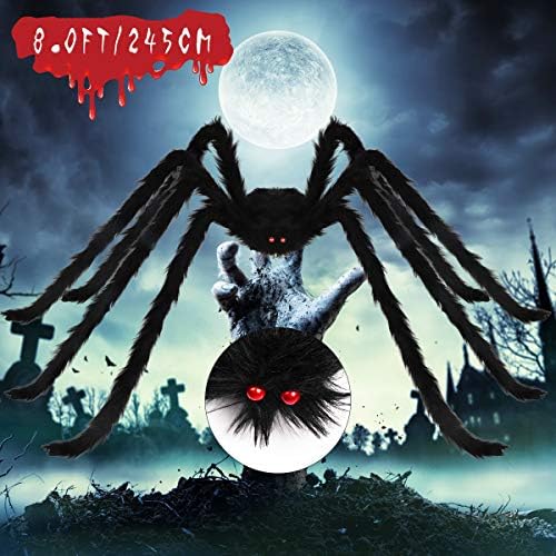 Halloween Outdoor Decorations Giant Spider: 8.0 Ft Large Spider Decorations