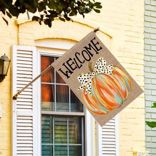 AVOIN colorlife Welcome Fall House Flag 28x40 Inch Double Sided Outside