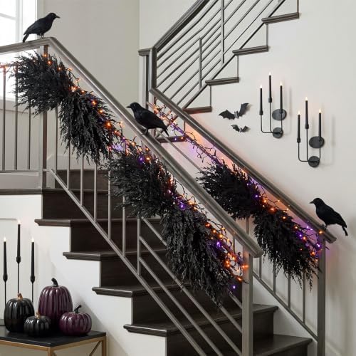 Suncalla 31.5" Christmas Swag Decoration, Cedar 04, Black, 2 Pack