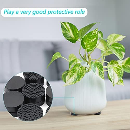 20 Pack Invisible Pot Feet, Non-Slip Solid Rubber Plant Pots Risers, 0.06" Durable & Reusable Pot Lifters for Indoor & Outdoor Planters, Drainage & Moisture Control Pads, Non-Scratch