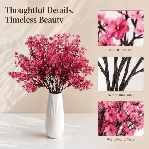 Mandy's 6 Bundles Artificial Hot Pink Baby’s Breath Flowers