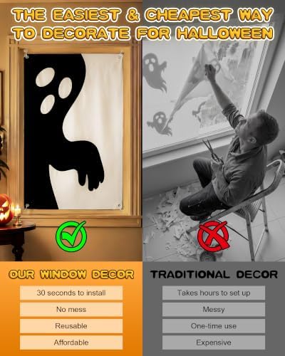 Halloween Window Decorations Monster Window Silhouettes 3 Pack