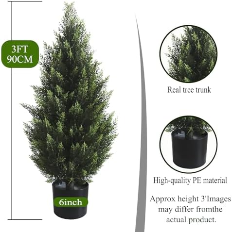 3FT Artificial Topiary Tree, 2 Pack