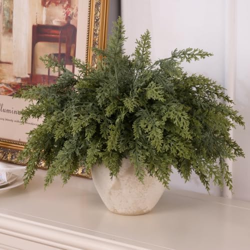 24 Pcs Artificial Lifelike Touch Christmas Cedar Branches for Vase Decor