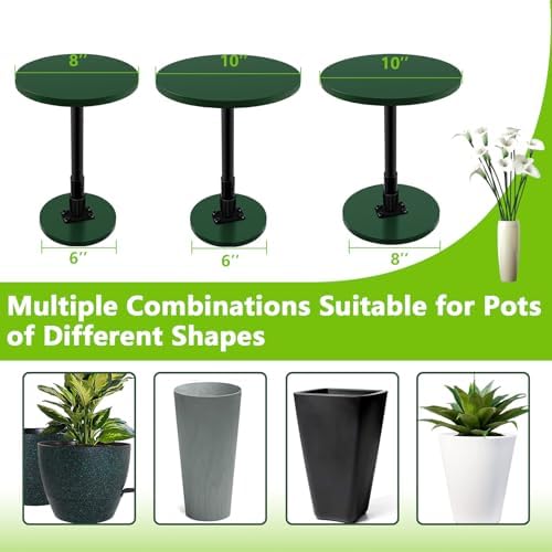 Axcoix Plant Risers for Inside Pots, 17.5-32" Rise Wooden Planter Inserts