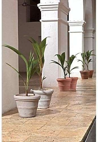 Crescent Garden Brunello Small Classic Planter, Indoor/Outdoor Weather-Safe Round Plant Pot, Small Resin Houseplant Pot